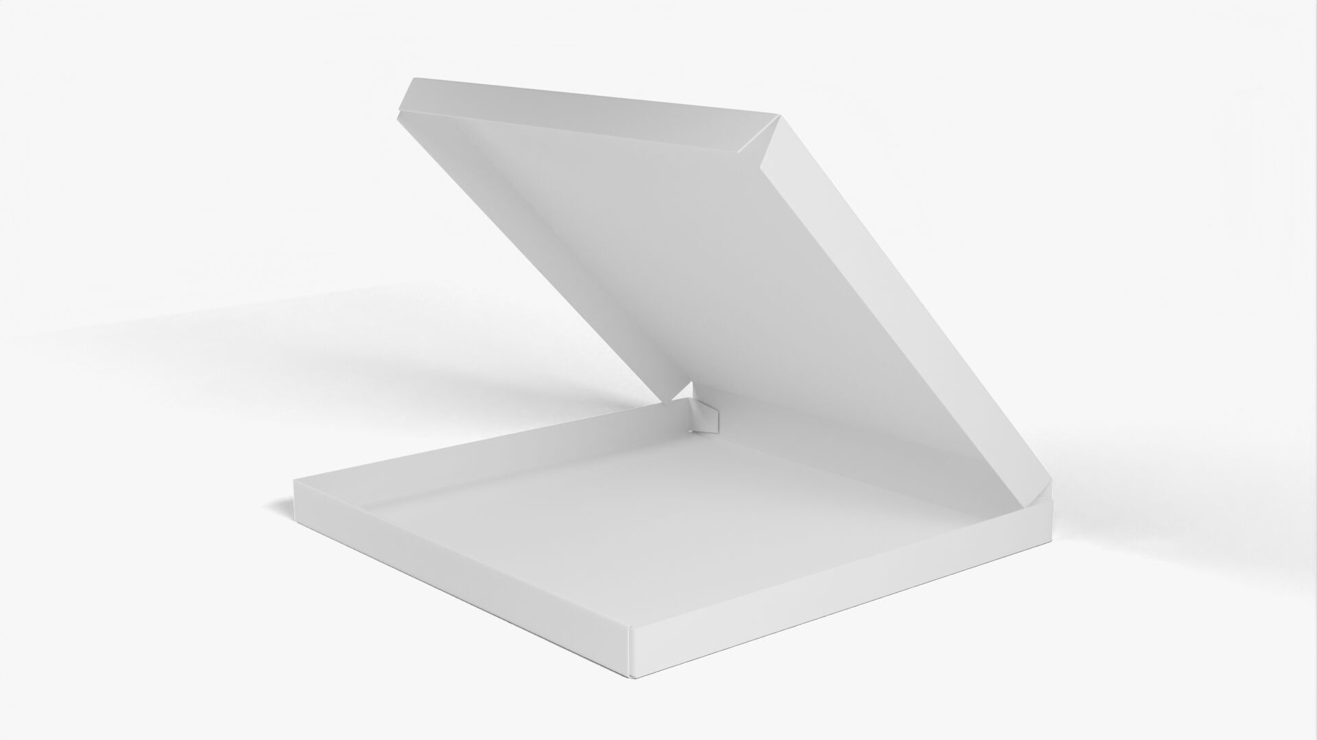 8 inch White Paper Open Pizza Box 3D model_15