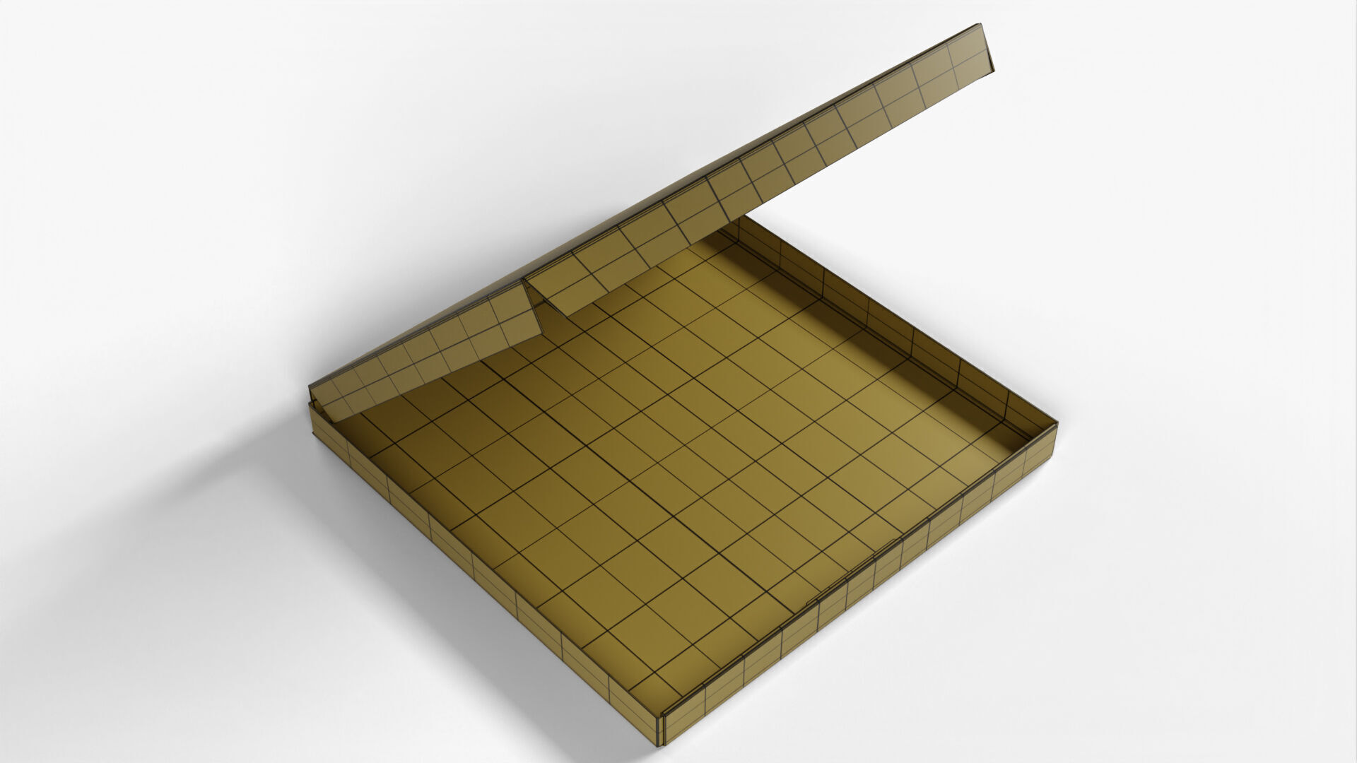 8 inch White Paper Open Pizza Box 3D model_19