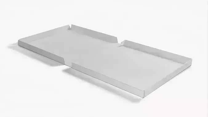 8 inch White Paper Full Open Pizza Box 3D model