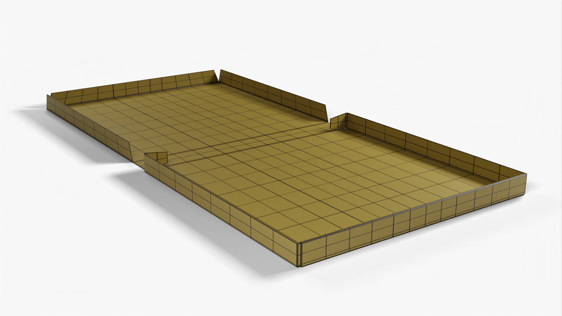 8 inch White Paper Full Open Pizza Box 3D model_13