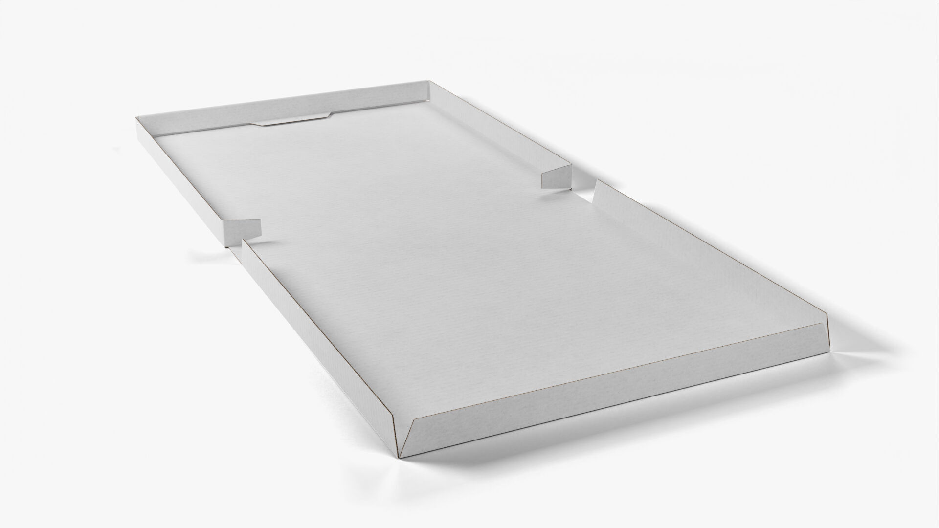 8 inch White Paper Full Open Pizza Box 3D model_4