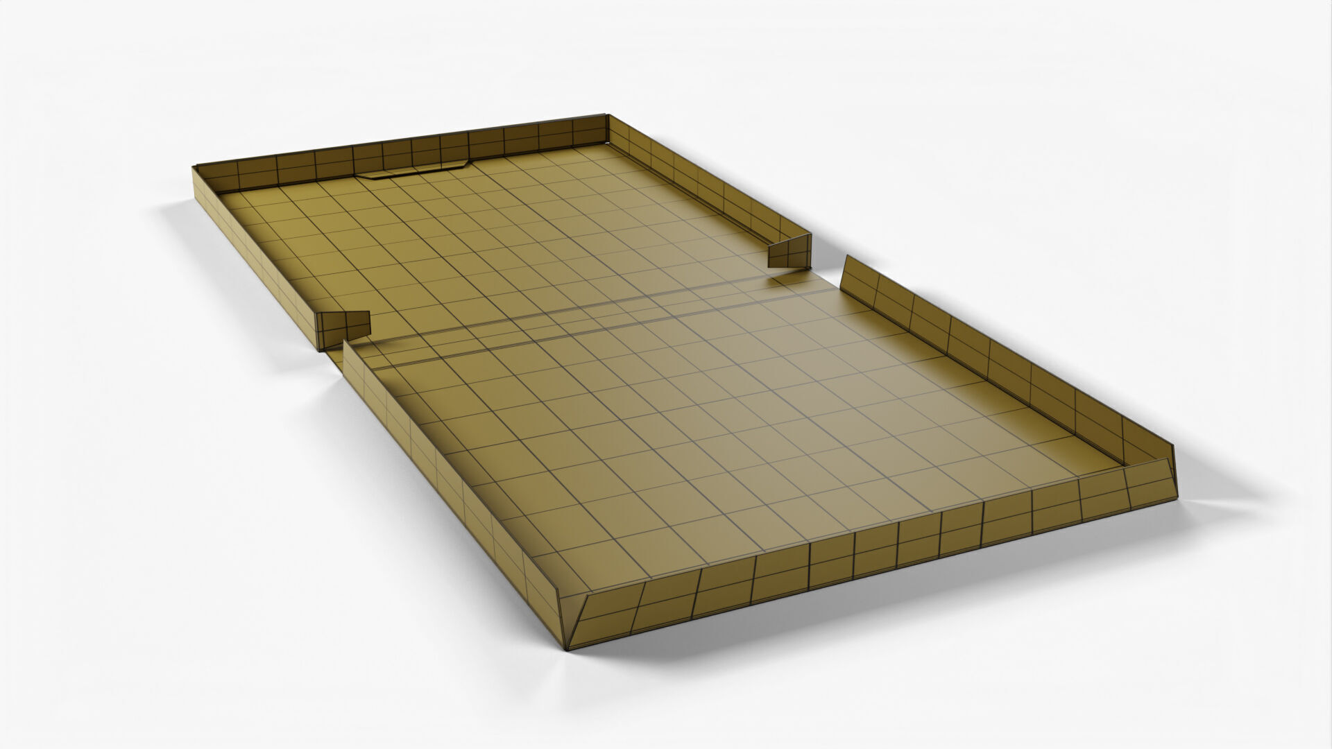 8 inch White Paper Full Open Pizza Box 3D model_14