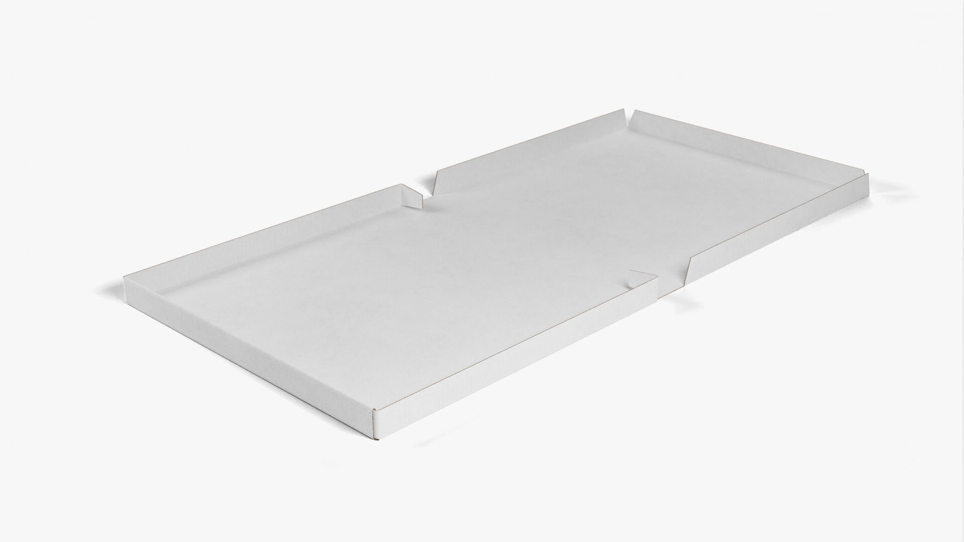 8 inch White Paper Full Open Pizza Box 3D model_5