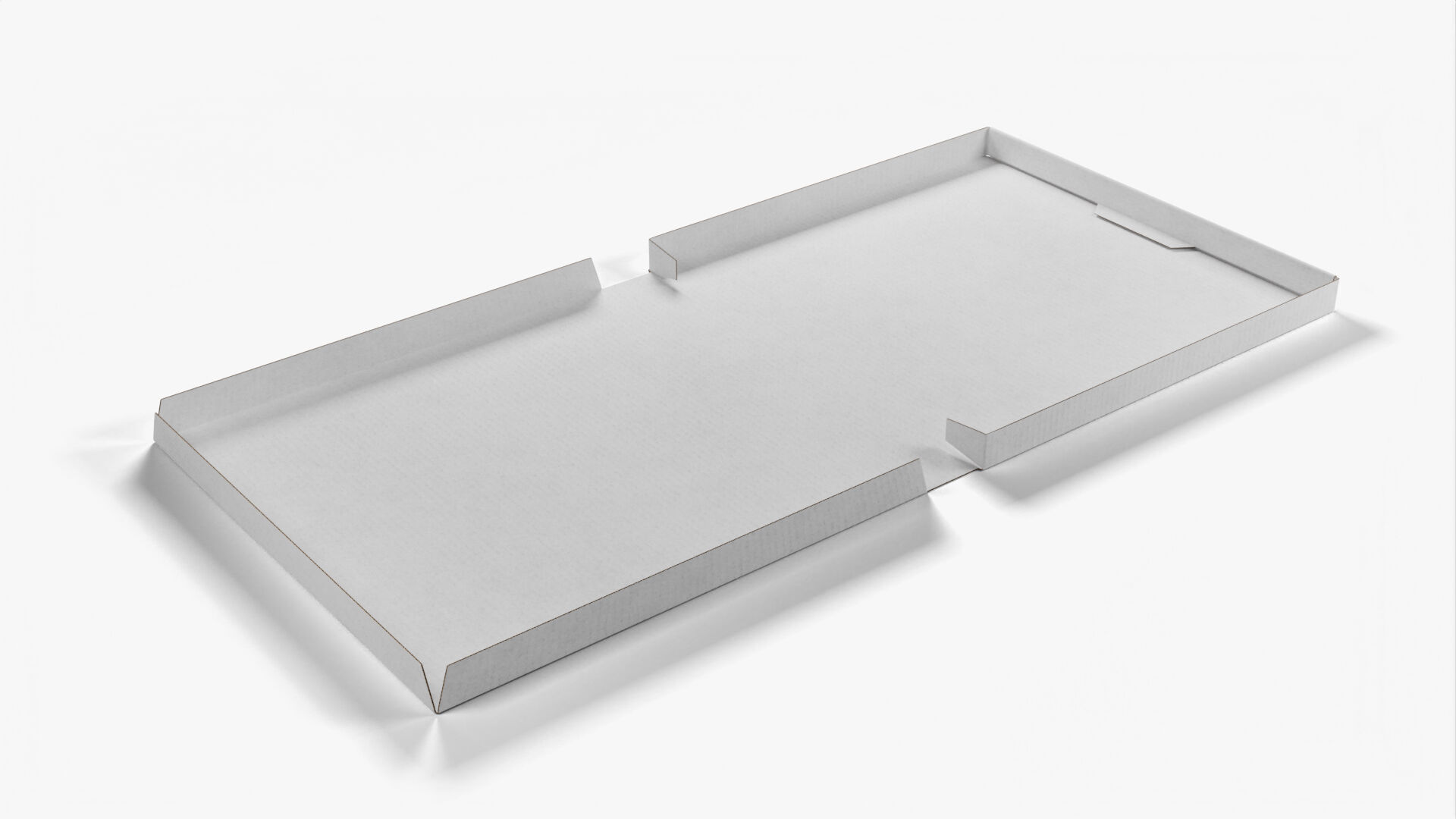 8 inch White Paper Full Open Pizza Box 3D model_6