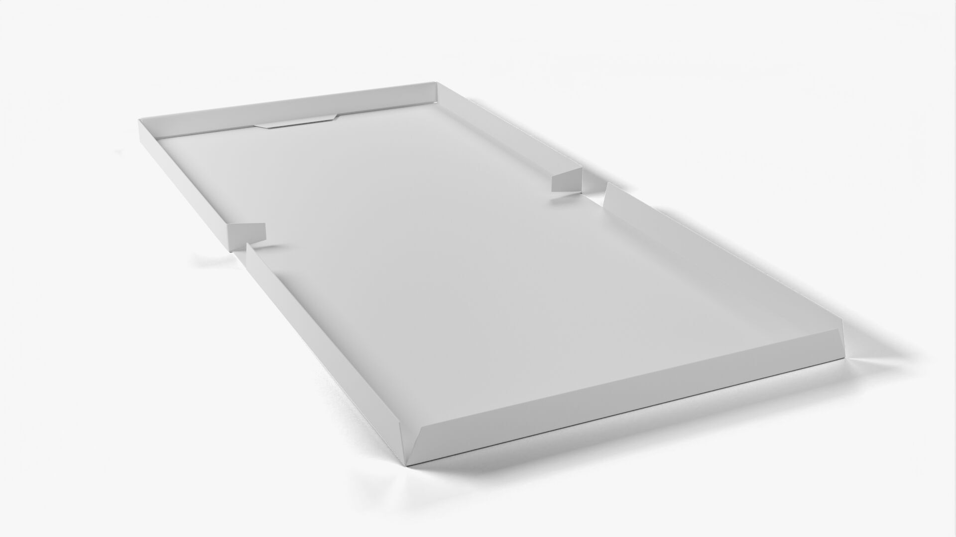 8 inch White Paper Full Open Pizza Box 3D model_9