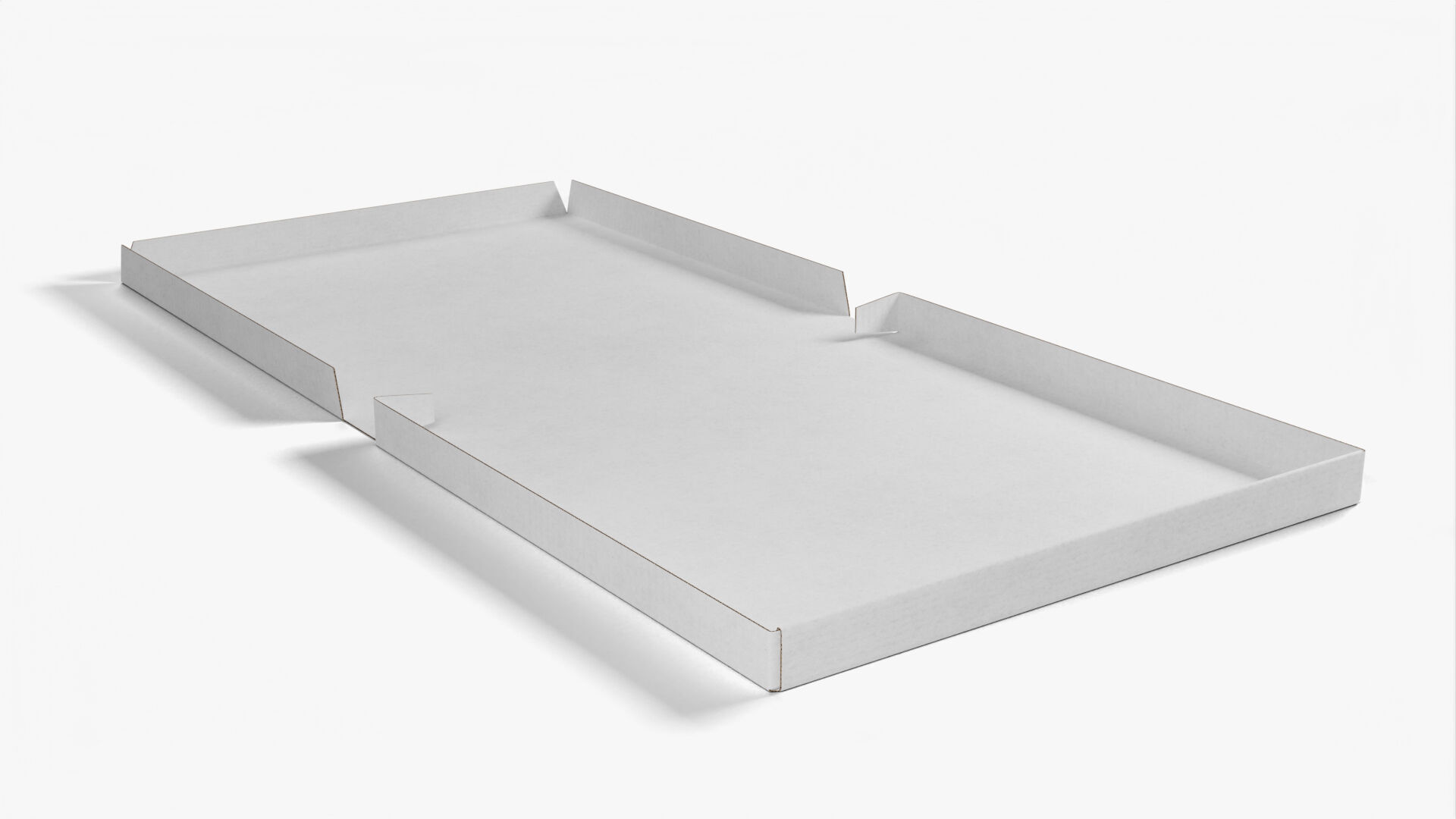 8 inch White Paper Full Open Pizza Box 3D model_3