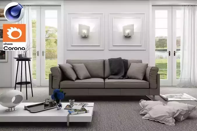 Living Room 09 - Corona - C4D