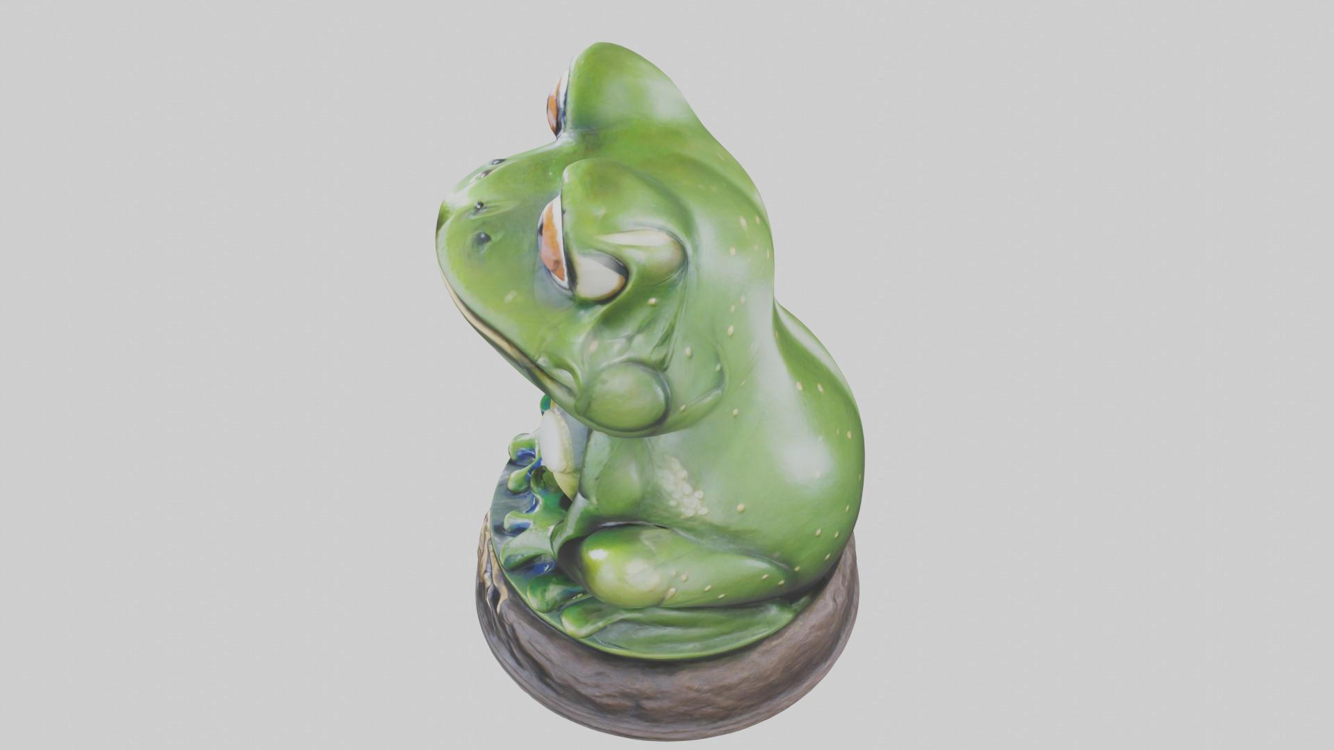 Frog statue model 3D model_17