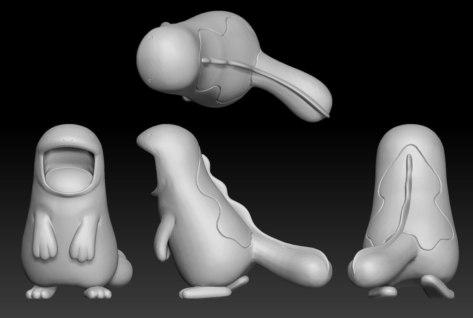 Pokemon Wooper Quagsire 3D print model_2