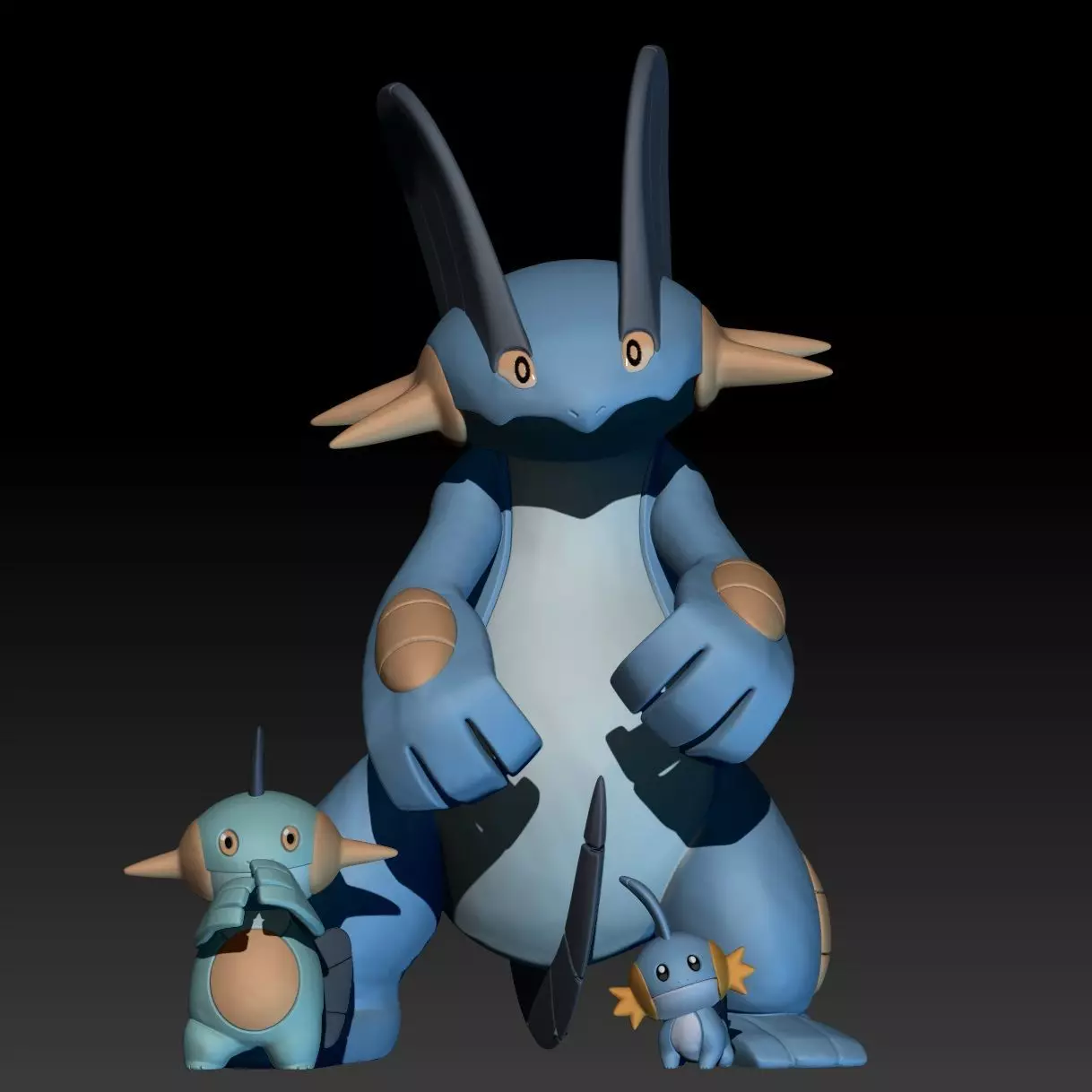 Pokemon Mudkip Marshtomp Swampert 3D print model_0