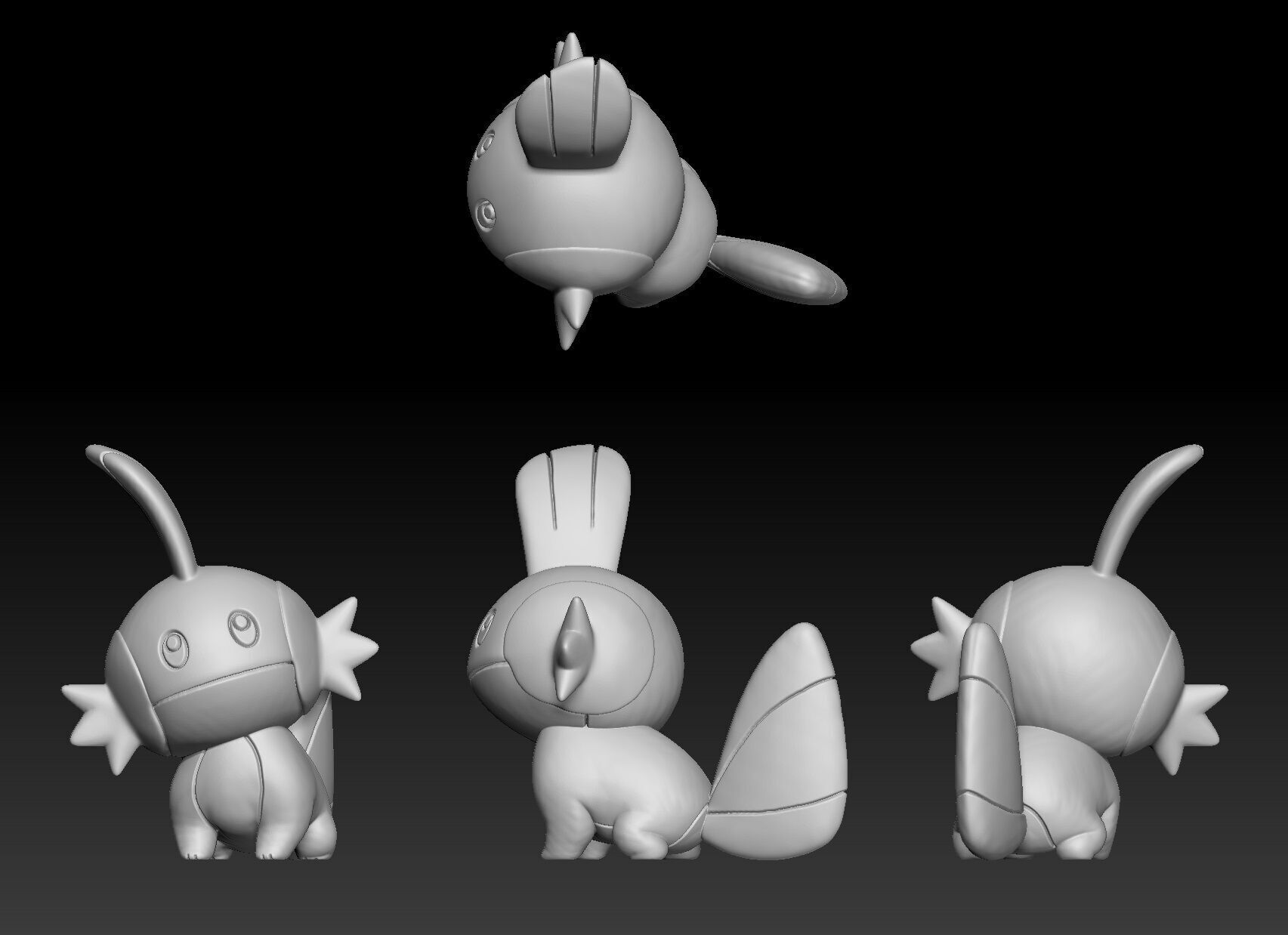 Pokemon Mudkip Marshtomp Swampert 3D print model_1
