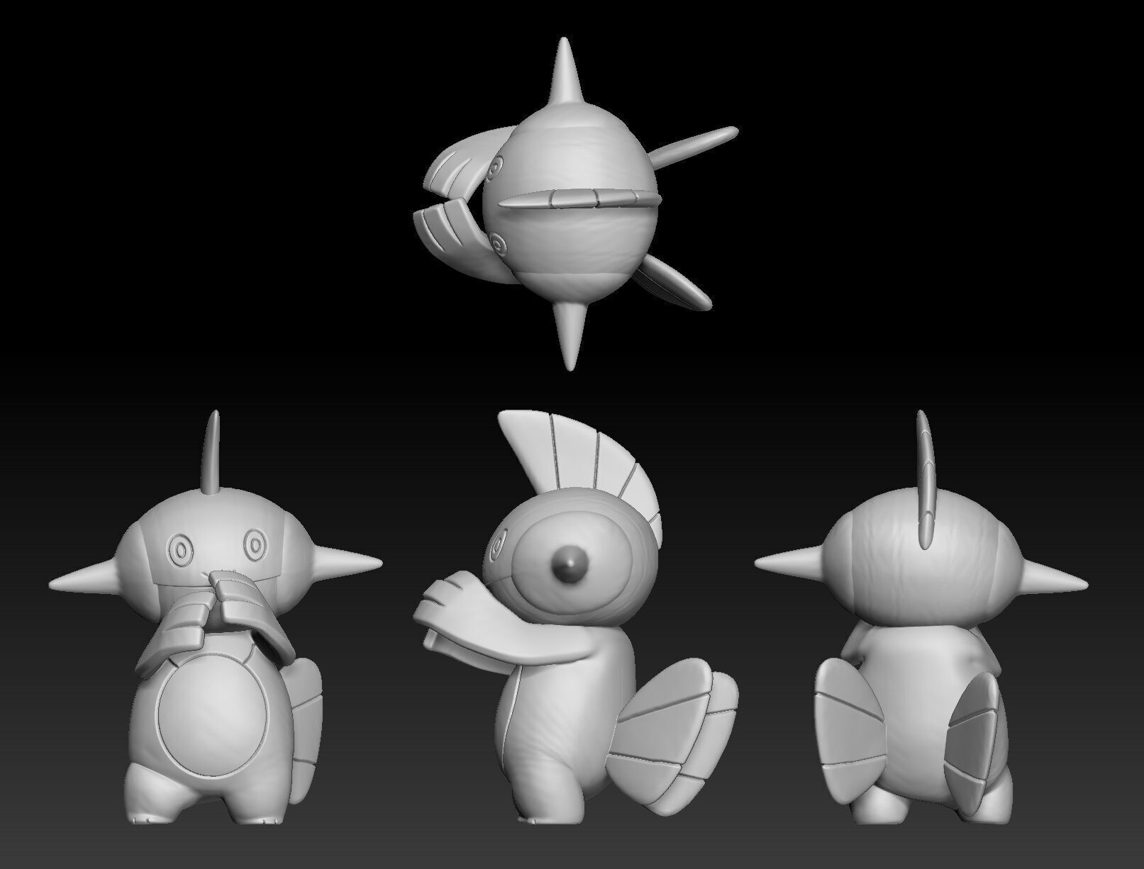 Pokemon Mudkip Marshtomp Swampert 3D print model_2