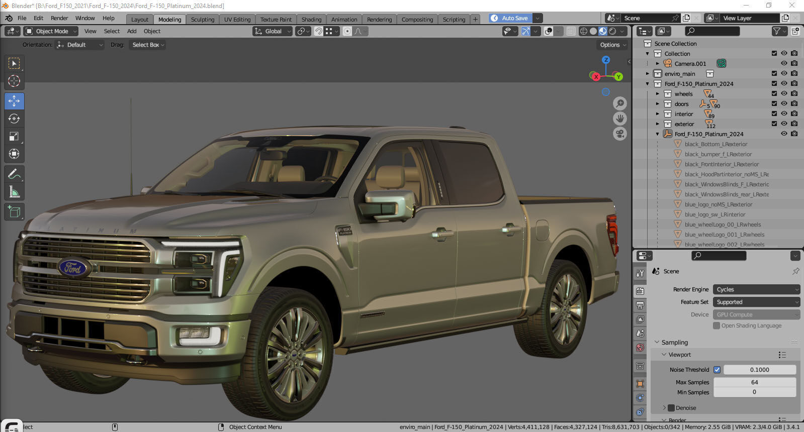 Pick-up F-150 2024 Platinum 3D model_42
