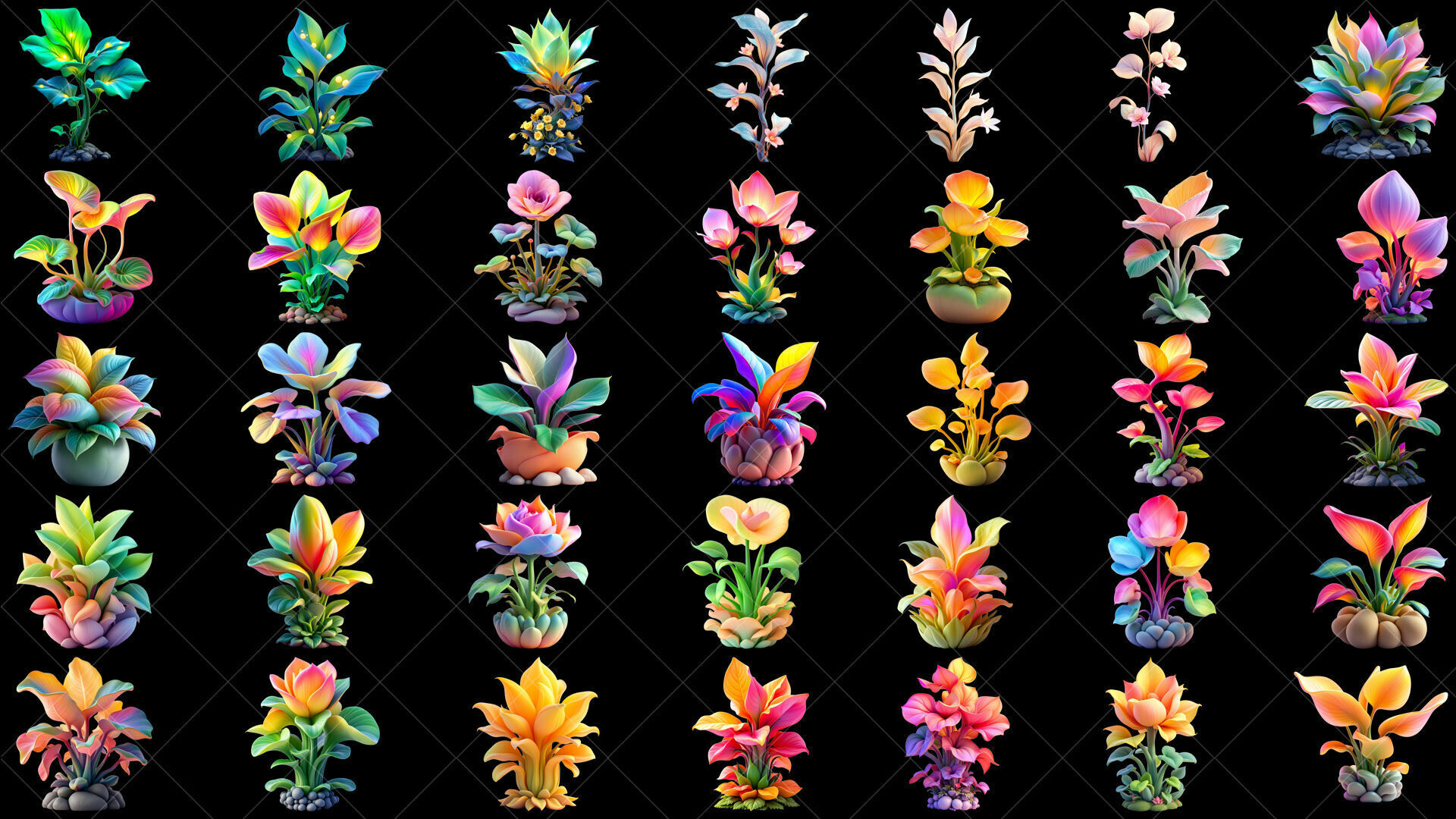 118 Transparent Fantasy Magical Alien Plants Texture_2