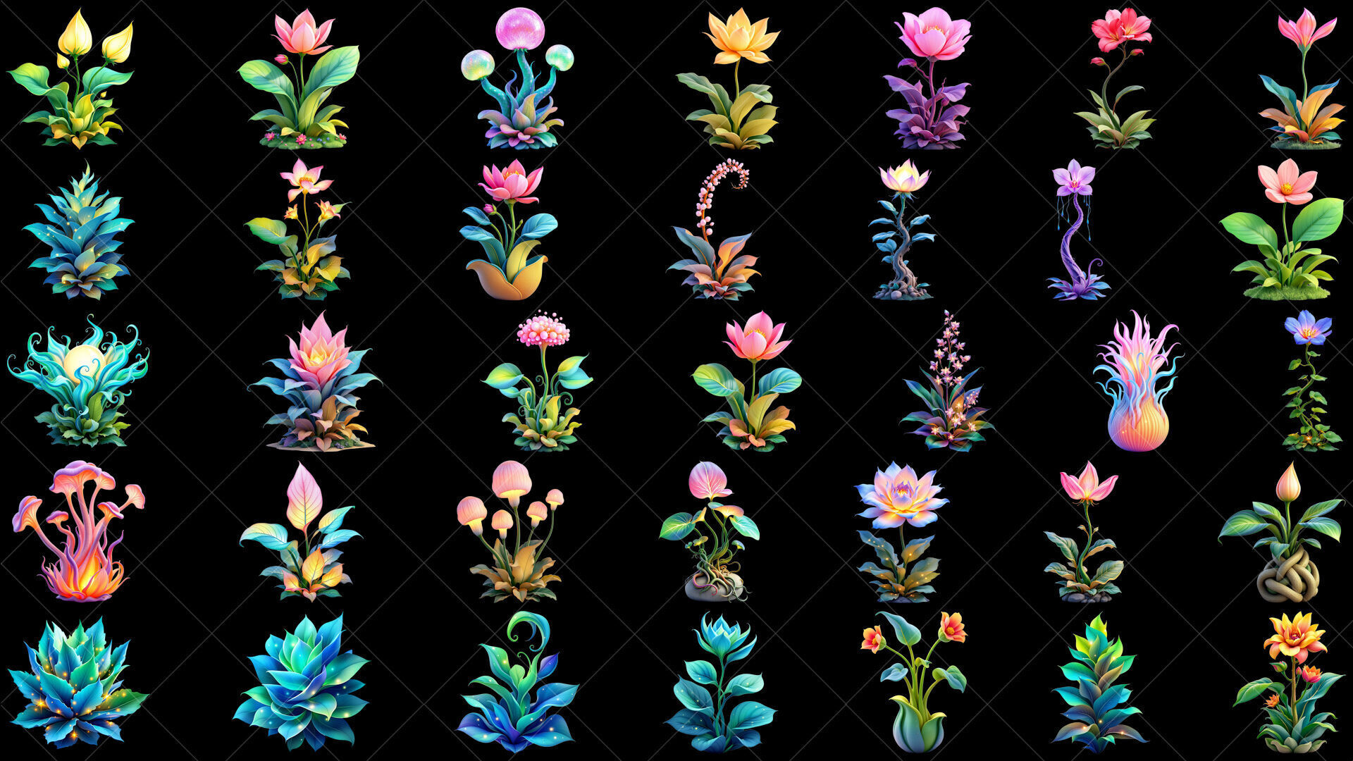 118 Transparent Fantasy Magical Alien Plants Texture_3