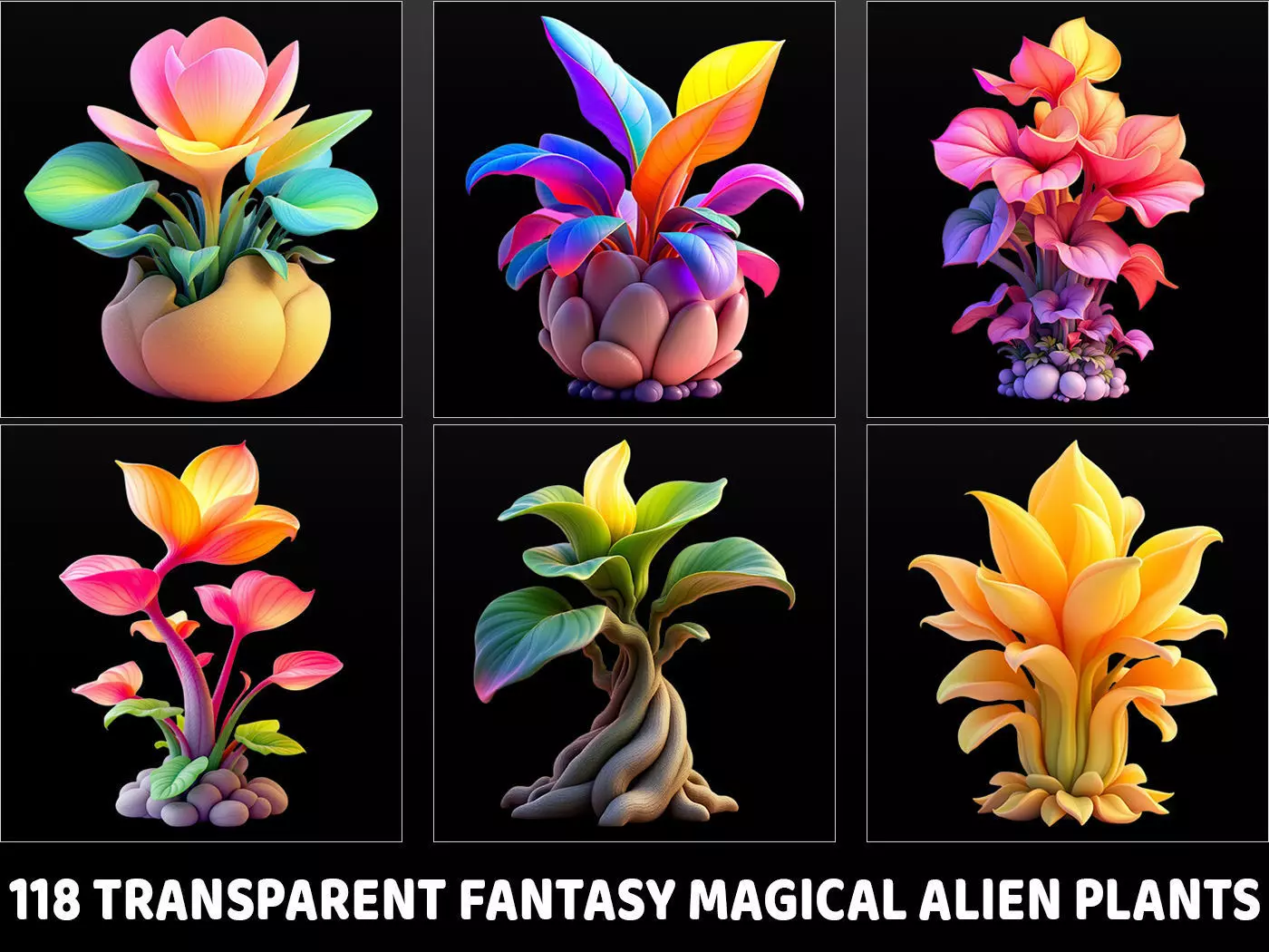 118 Transparent Fantasy Magical Alien Plants Texture_0