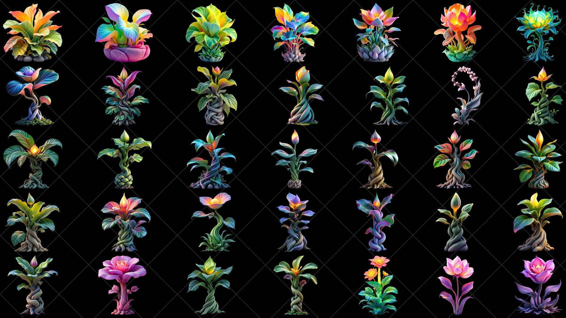118 Transparent Fantasy Magical Alien Plants Texture_1