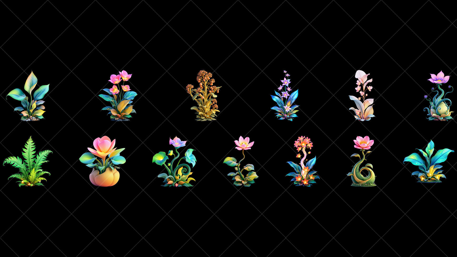 118 Transparent Fantasy Magical Alien Plants Texture_4