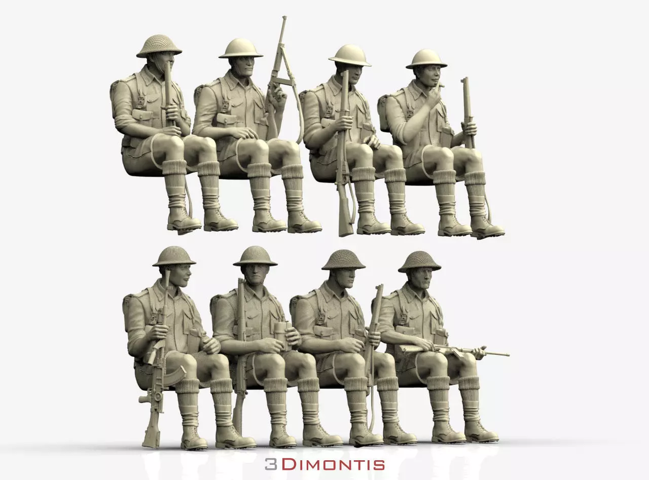 British Soldiers Africa Corps 3D print model_0