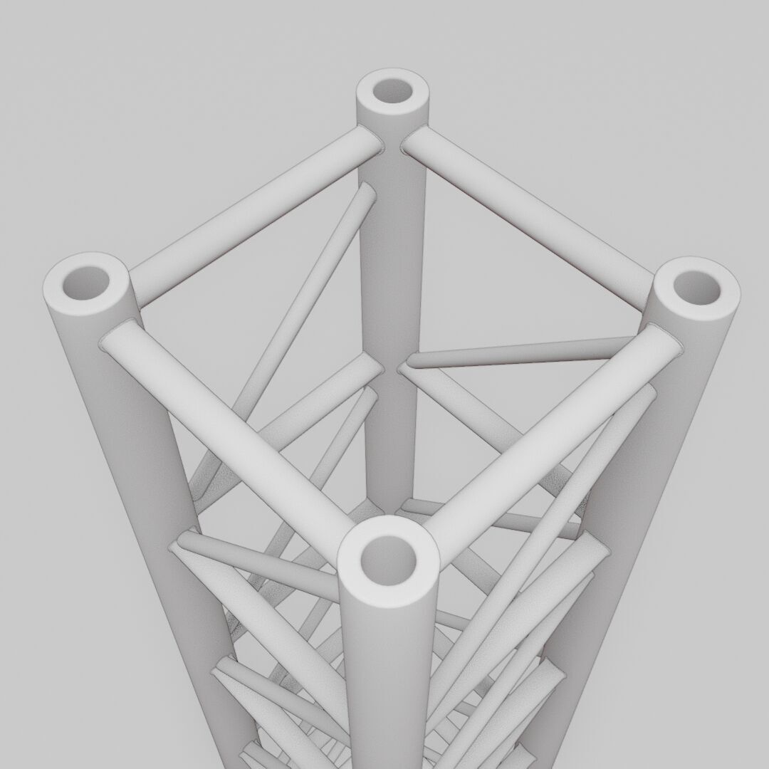 Steel Square Truss 3 Low-poly 3D model_3