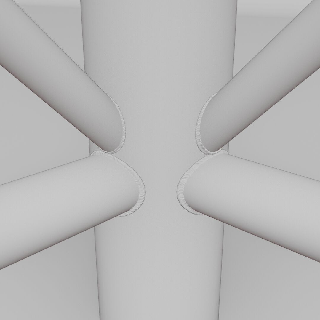 Steel Square Truss 3 Low-poly 3D model_5