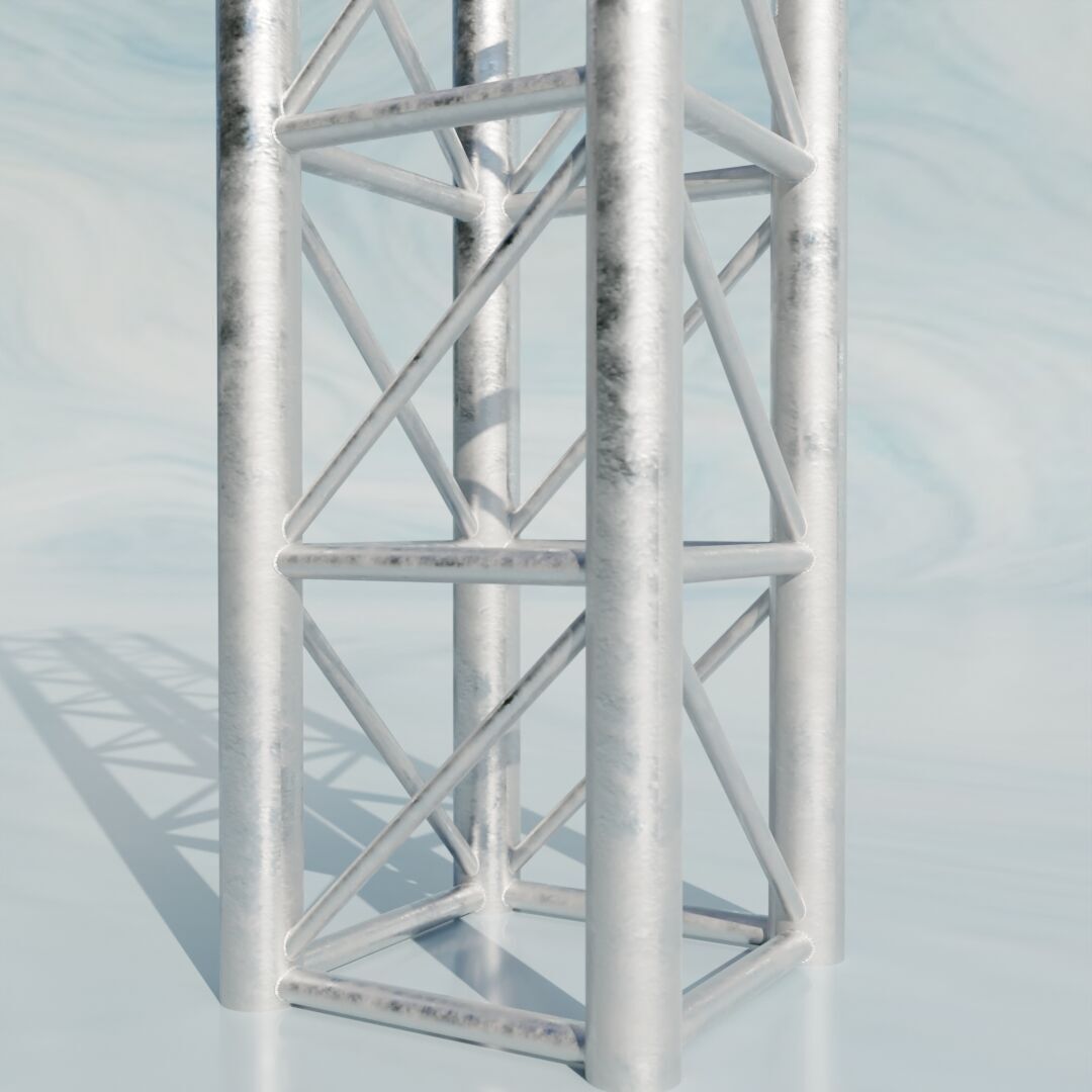 Steel Square Truss 3 Low-poly 3D model_6