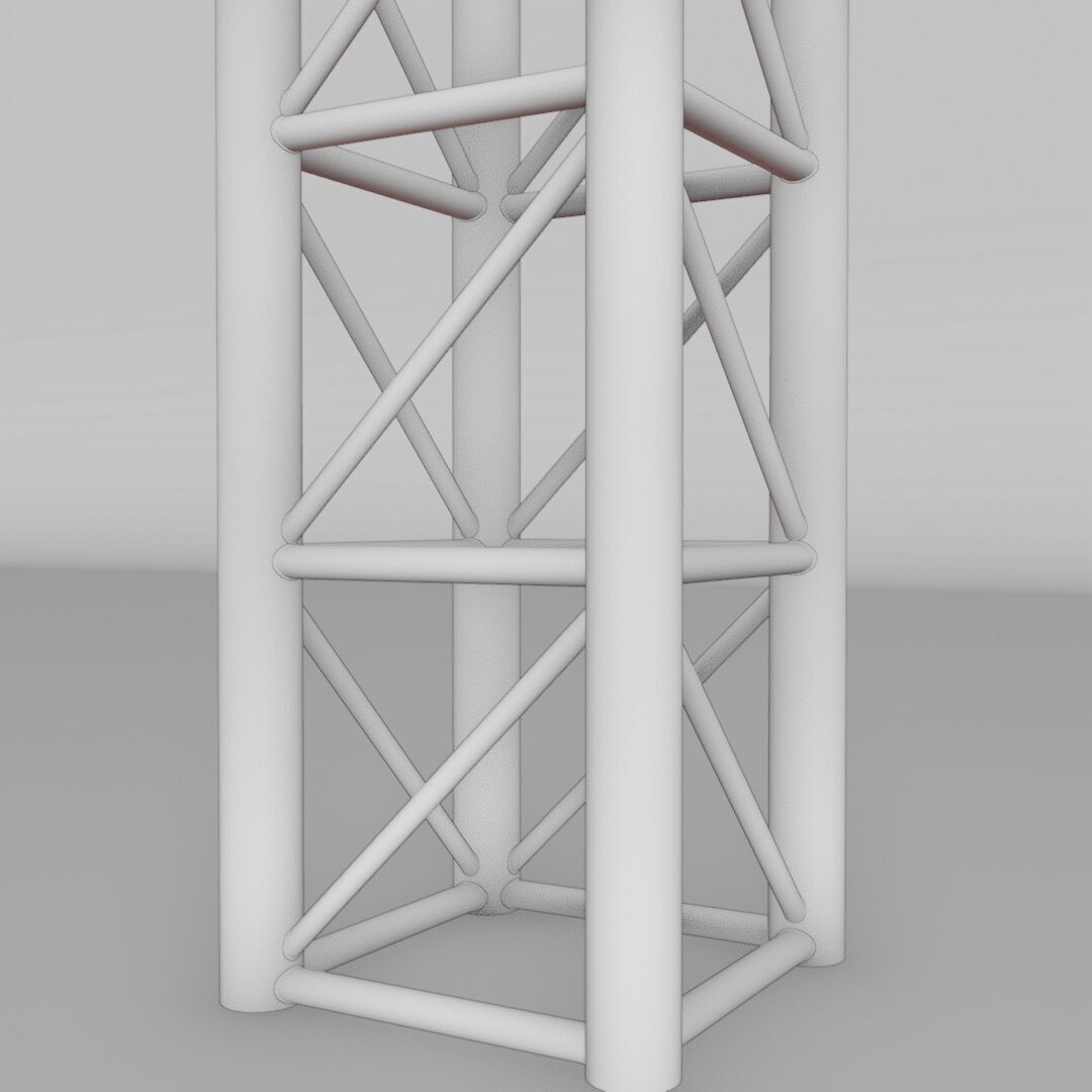 Steel Square Truss 3 Low-poly 3D model_7