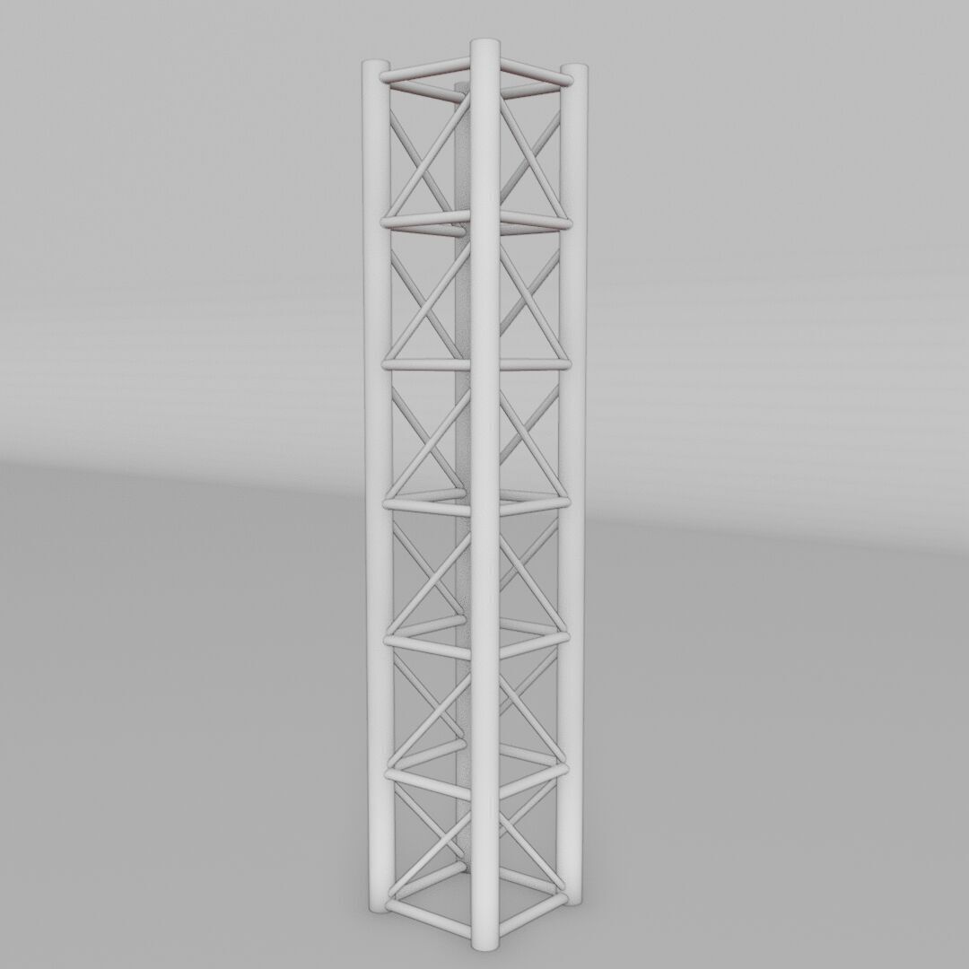 Steel Square Truss 3 Low-poly 3D model_1