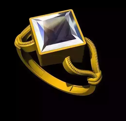 square cut stone ring 