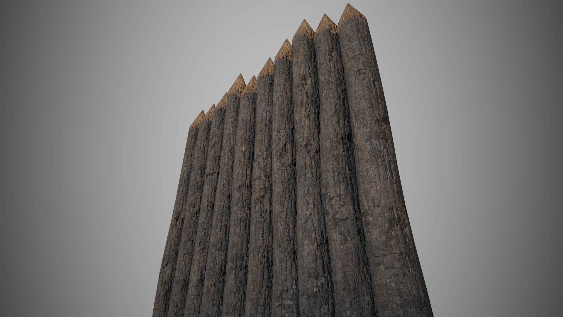 Log Wall Low-poly 3D model_2