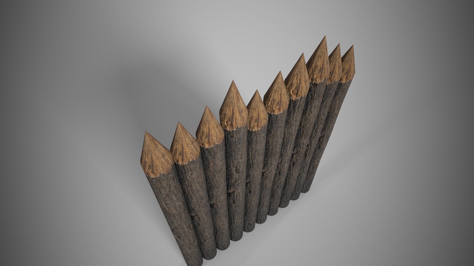 Log Wall Low-poly 3D model_3