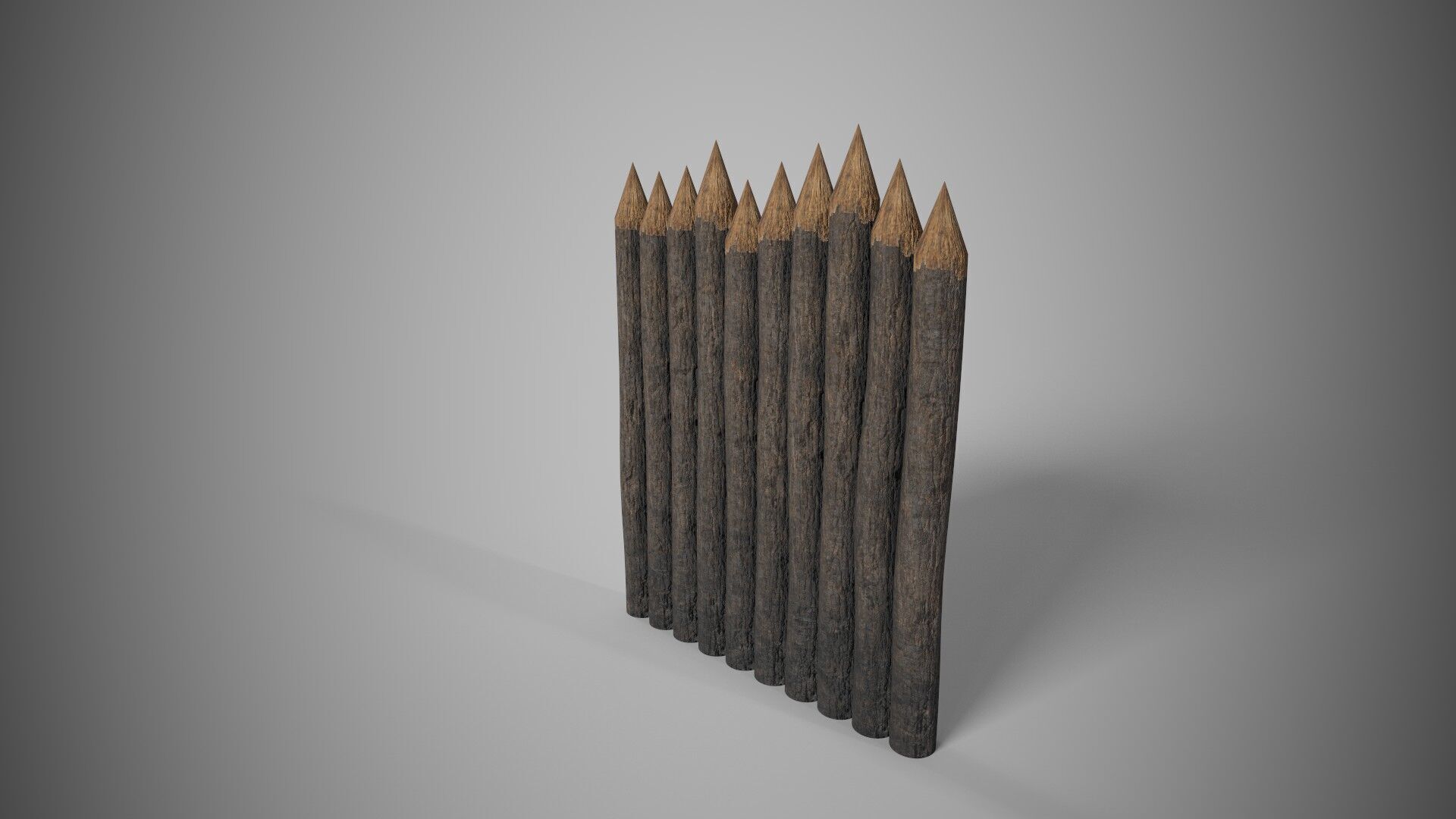 Log Wall Low-poly 3D model_1