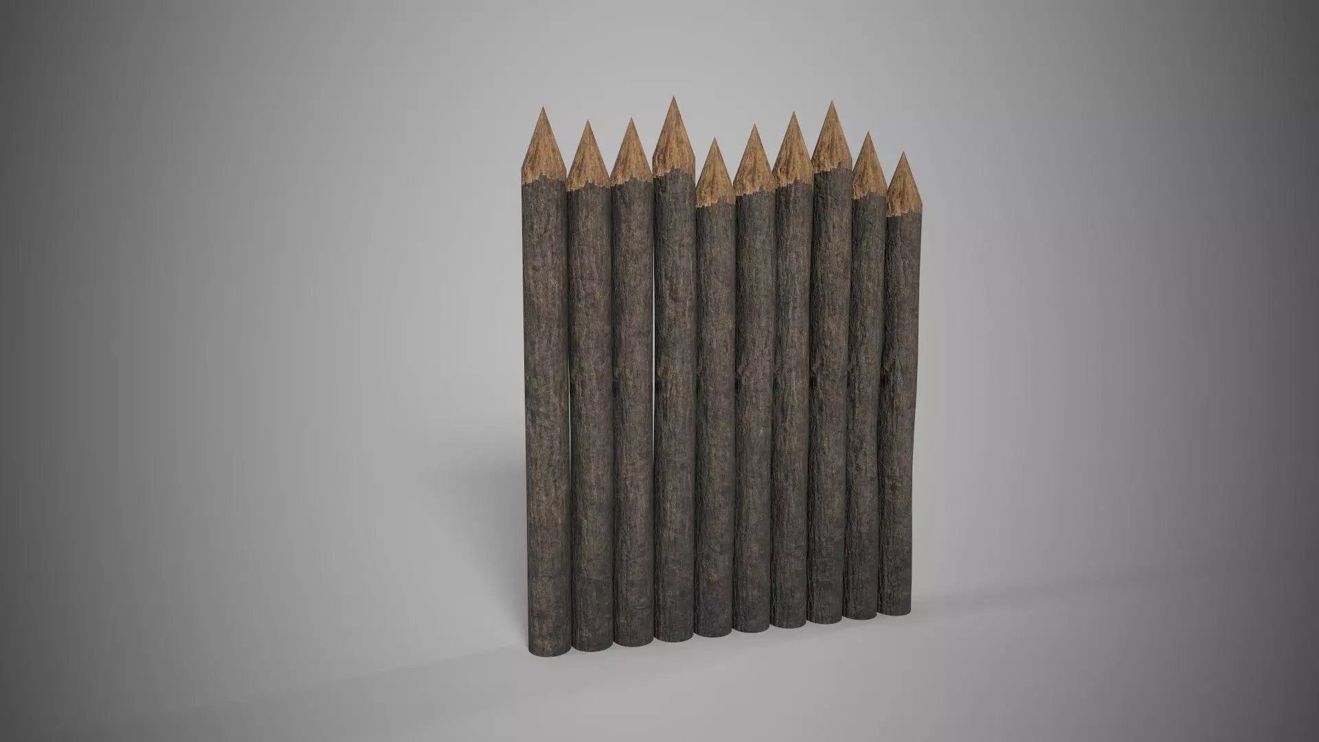 Log Wall Low-poly 3D model_0