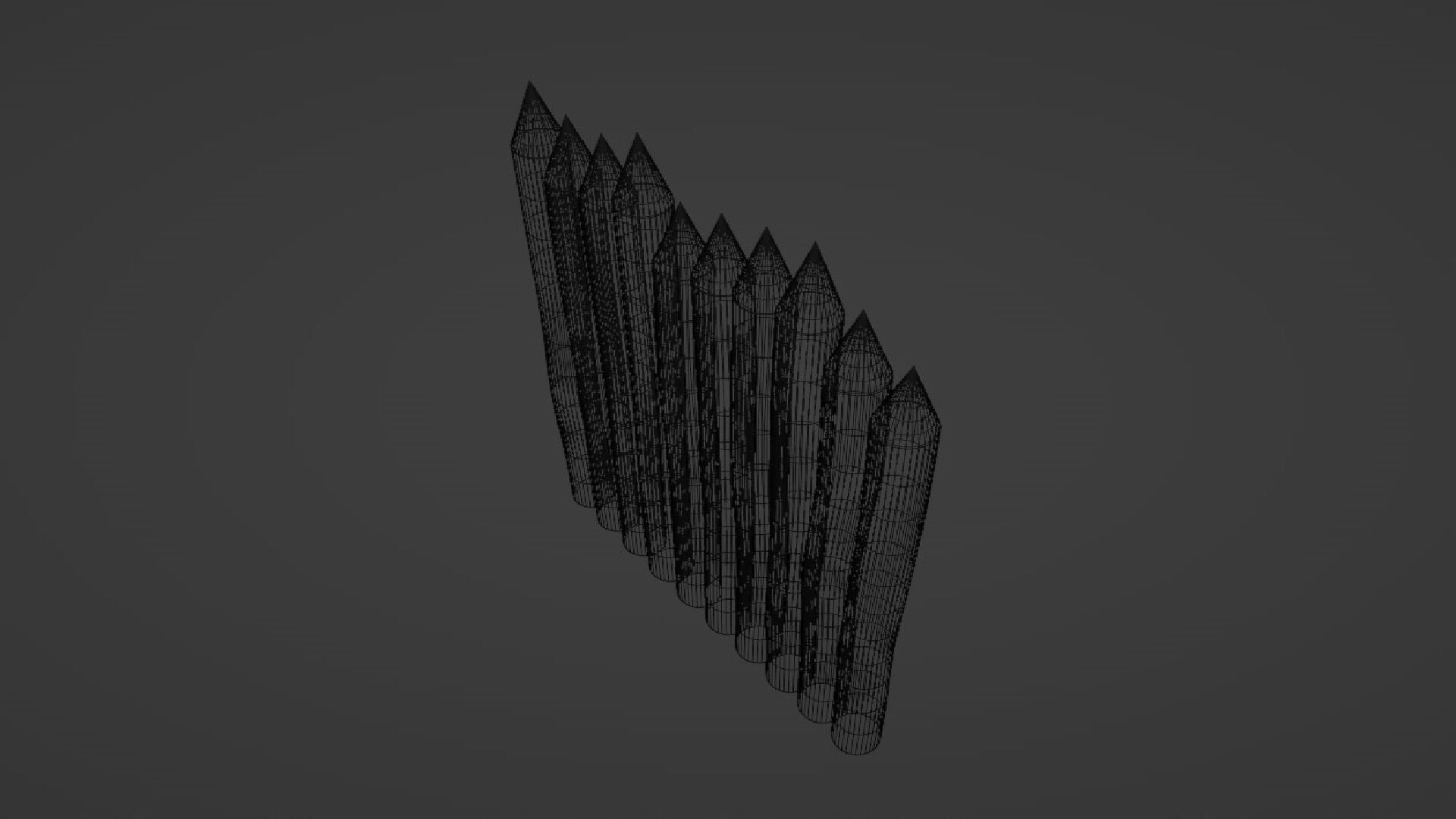 Log Wall Low-poly 3D model_11