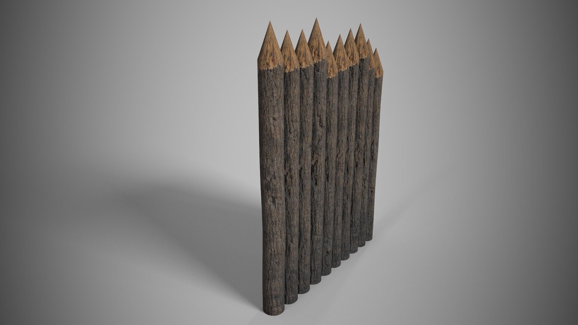 Log Wall Low-poly 3D model_4