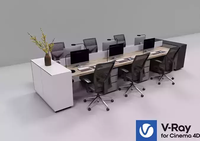 Office Station - Vray6 - C4D