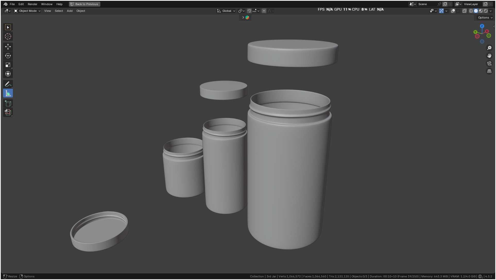 Printable Clear plastic container jar 3D print model_43