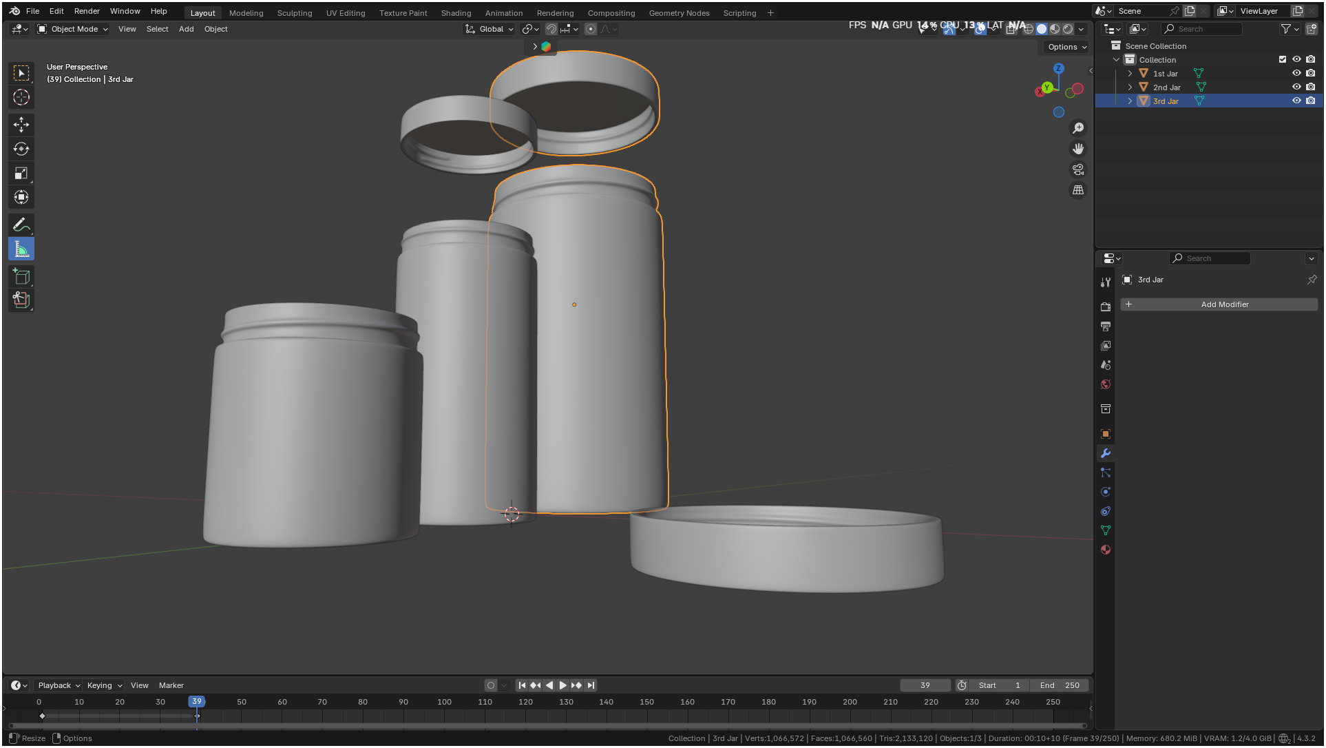 Printable Clear plastic container jar 3D print model_8