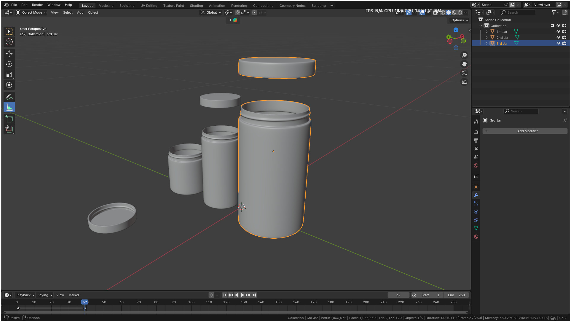 Printable Clear plastic container jar 3D print model_7