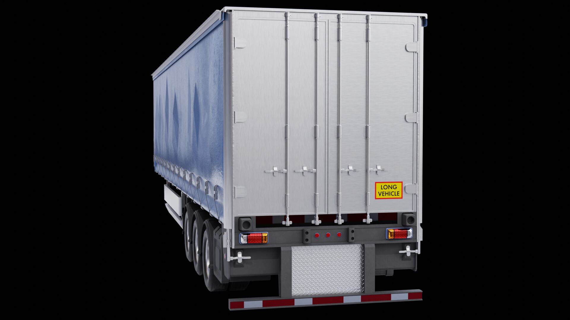 Curtainsider Semi Trailer All PBR Unity UE Textures Low-poly 3D model_9