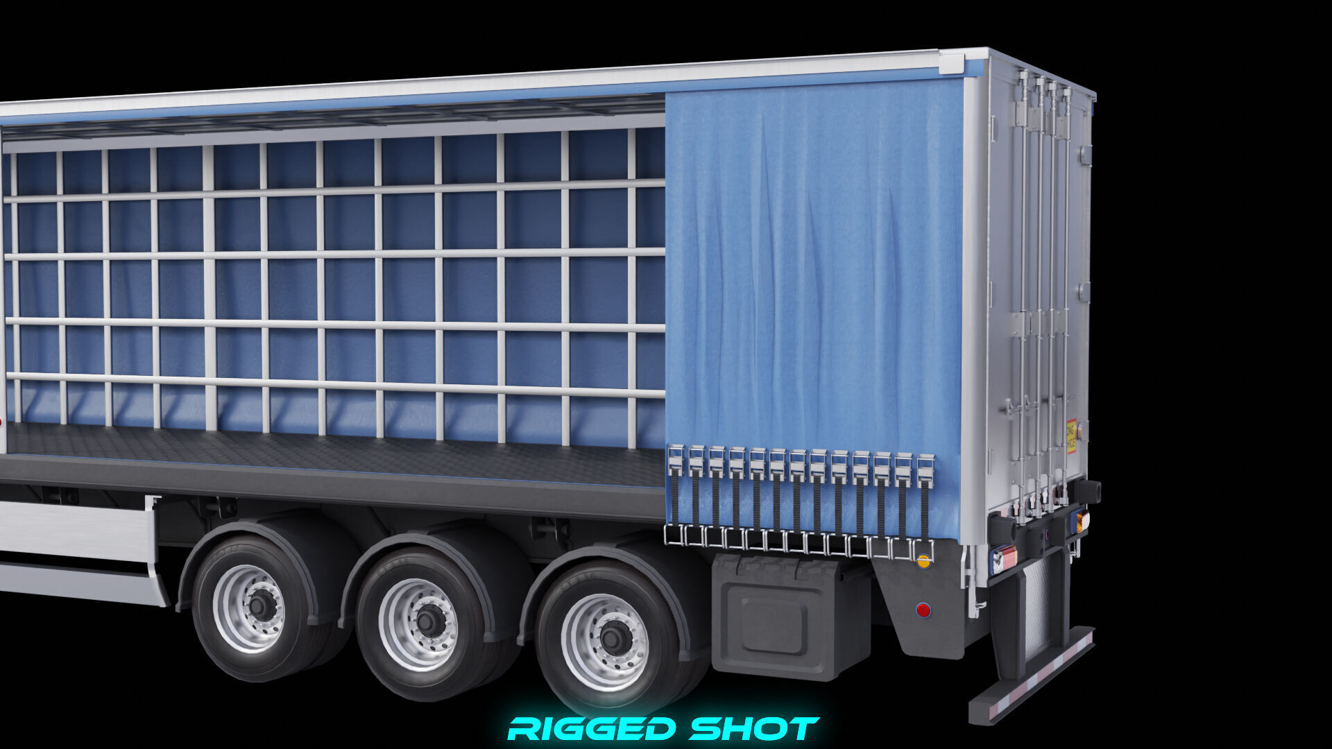 Curtainsider Semi Trailer All PBR Unity UE Textures Low-poly 3D model_21
