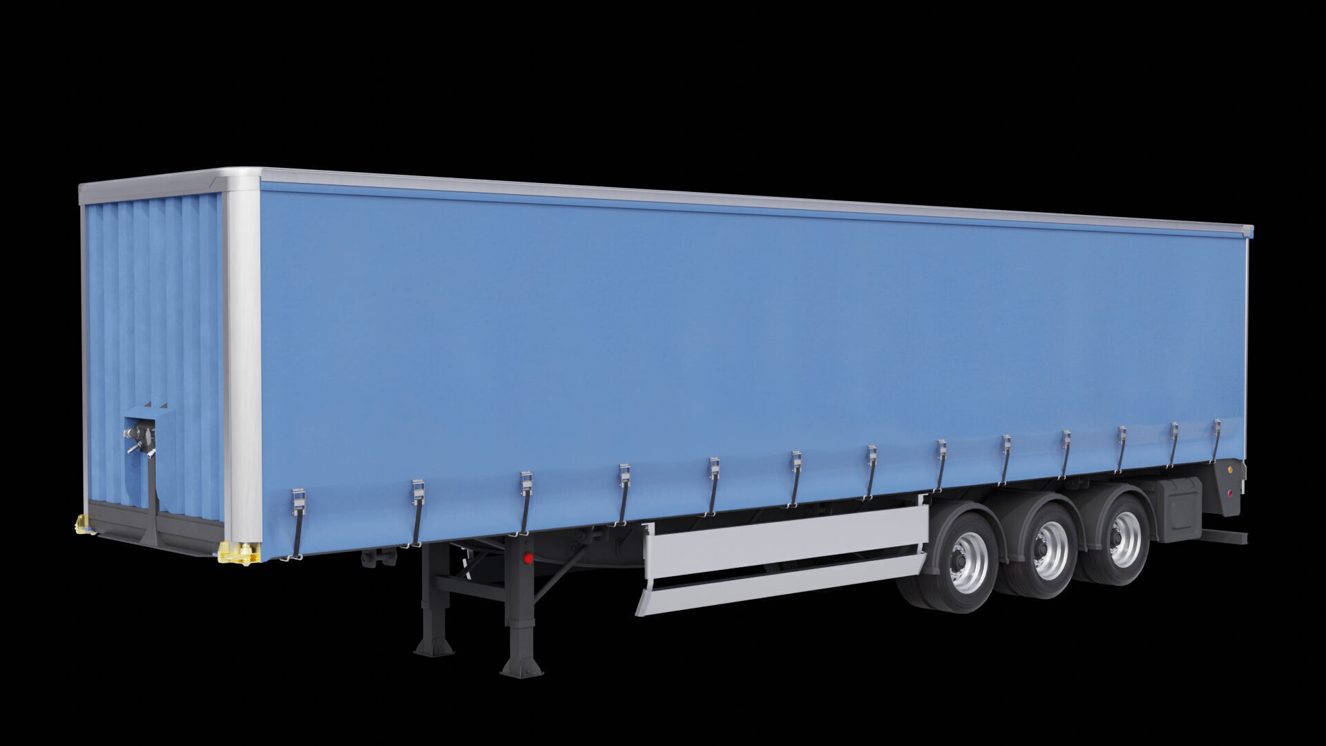 Curtainsider Semi Trailer All PBR Unity UE Textures Low-poly 3D model_2
