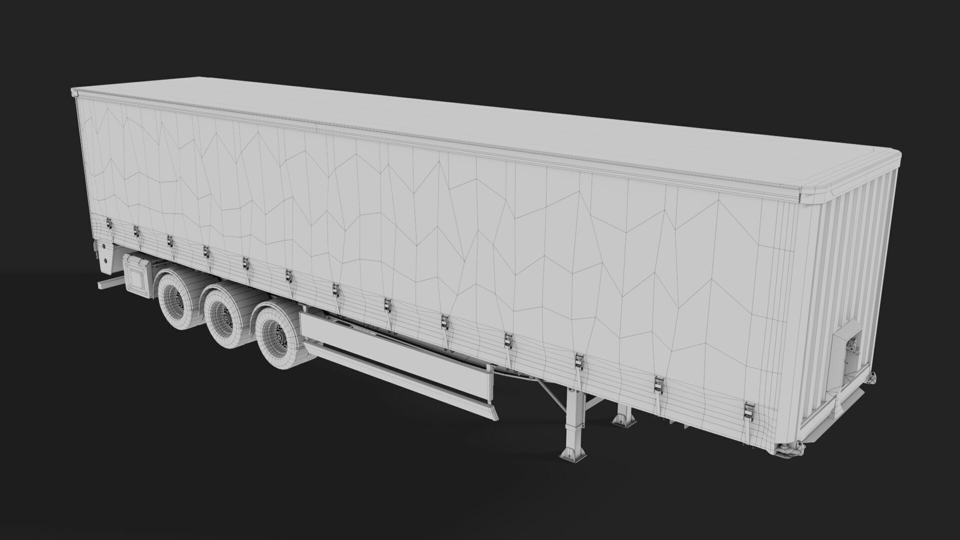 Curtainsider Semi Trailer All PBR Unity UE Textures Low-poly 3D model_34