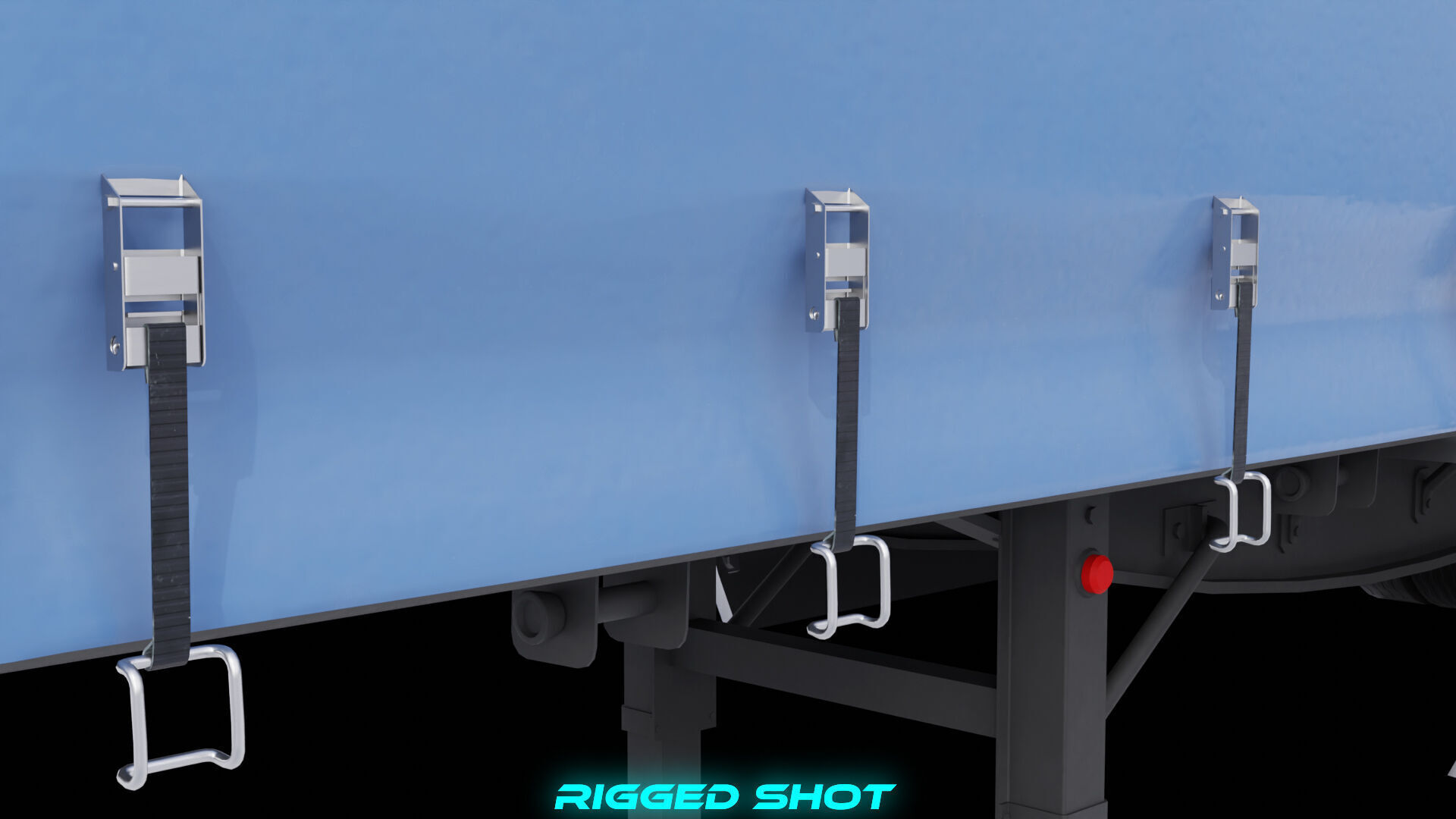 Curtainsider Semi Trailer All PBR Unity UE Textures Low-poly 3D model_16