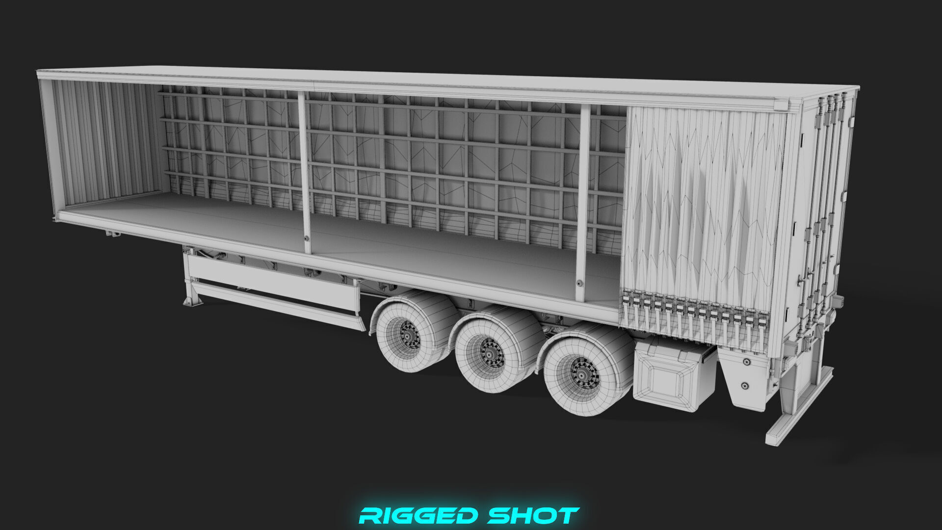 Curtainsider Semi Trailer All PBR Unity UE Textures Low-poly 3D model_48