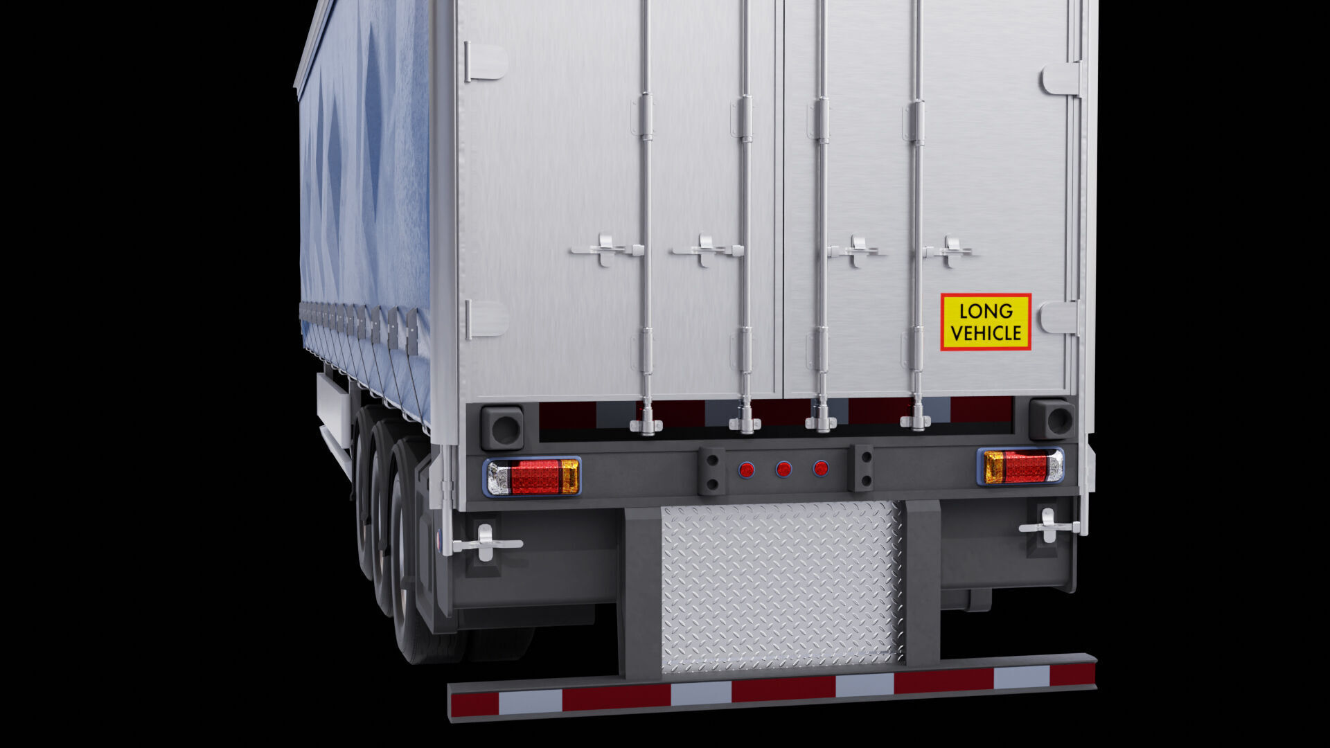Curtainsider Semi Trailer All PBR Unity UE Textures Low-poly 3D model_10