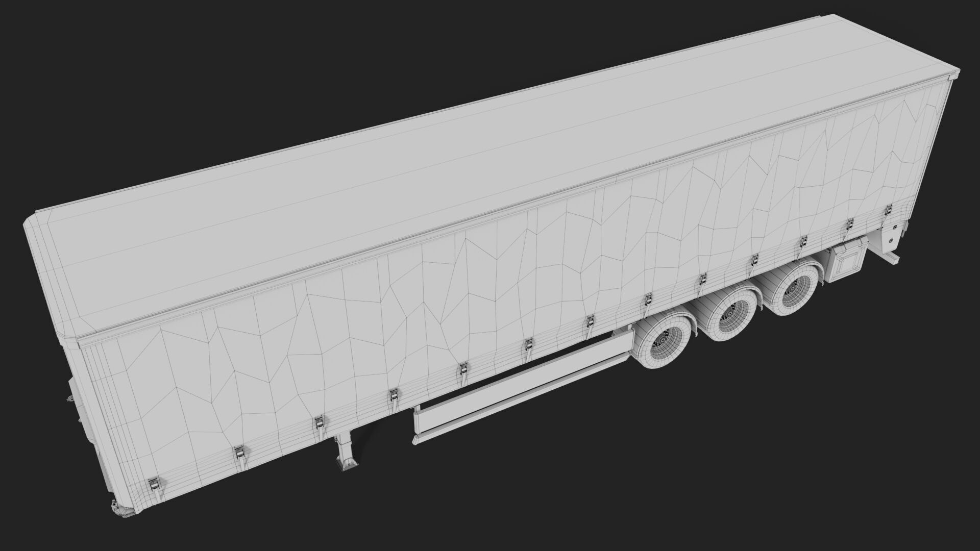 Curtainsider Semi Trailer All PBR Unity UE Textures Low-poly 3D model_57