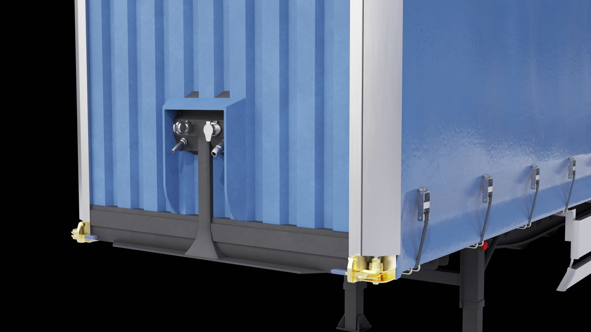 Curtainsider Semi Trailer All PBR Unity UE Textures Low-poly 3D model_8