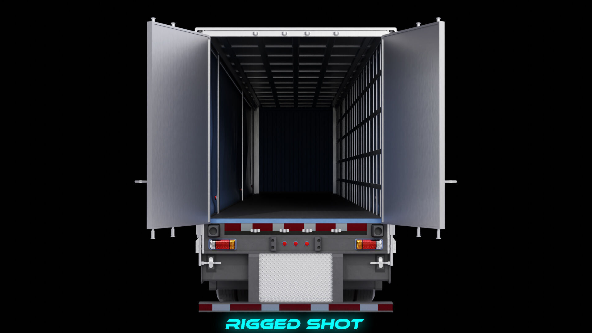 Curtainsider Semi Trailer All PBR Unity UE Textures Low-poly 3D model_30