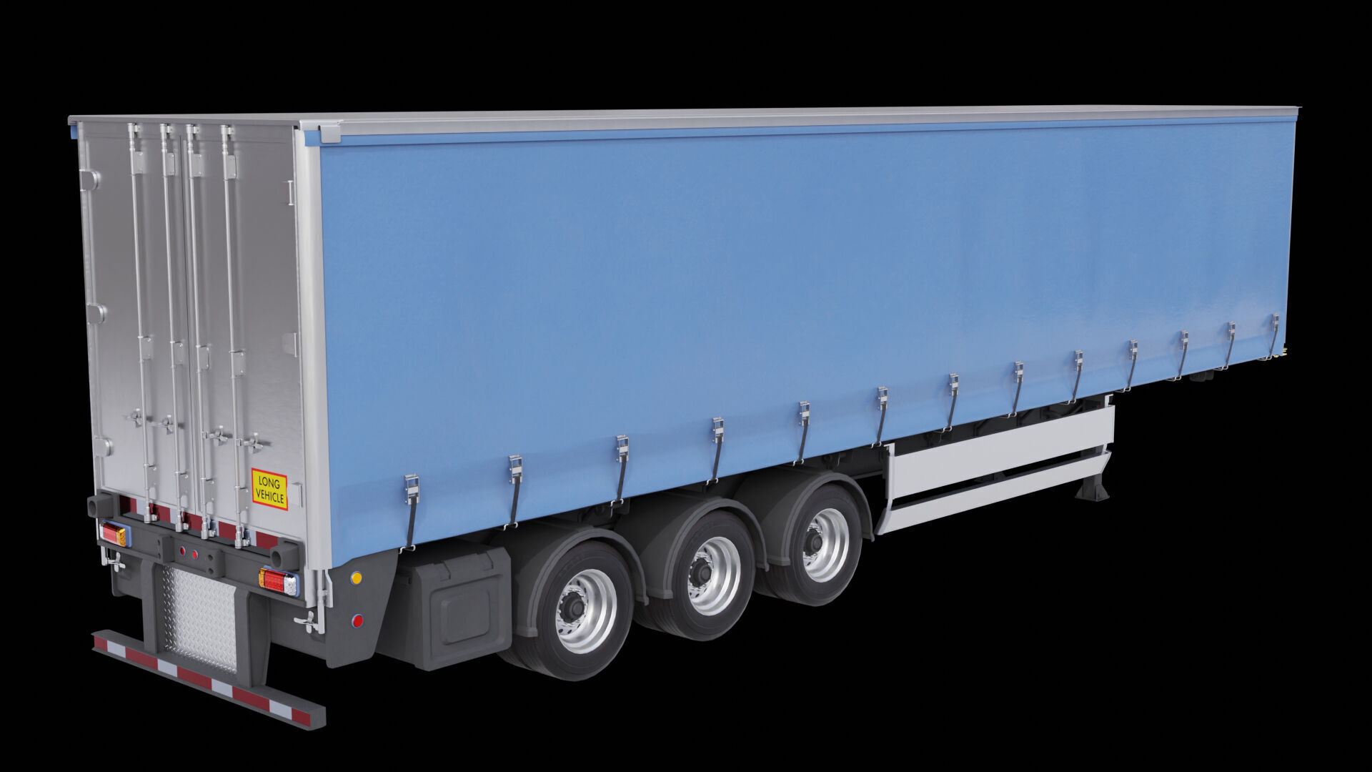 Curtainsider Semi Trailer All PBR Unity UE Textures Low-poly 3D model_4